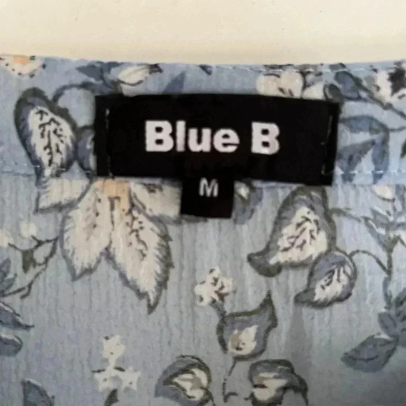 BLUE B shear printed empire waist top size M - Picture 5 of 6